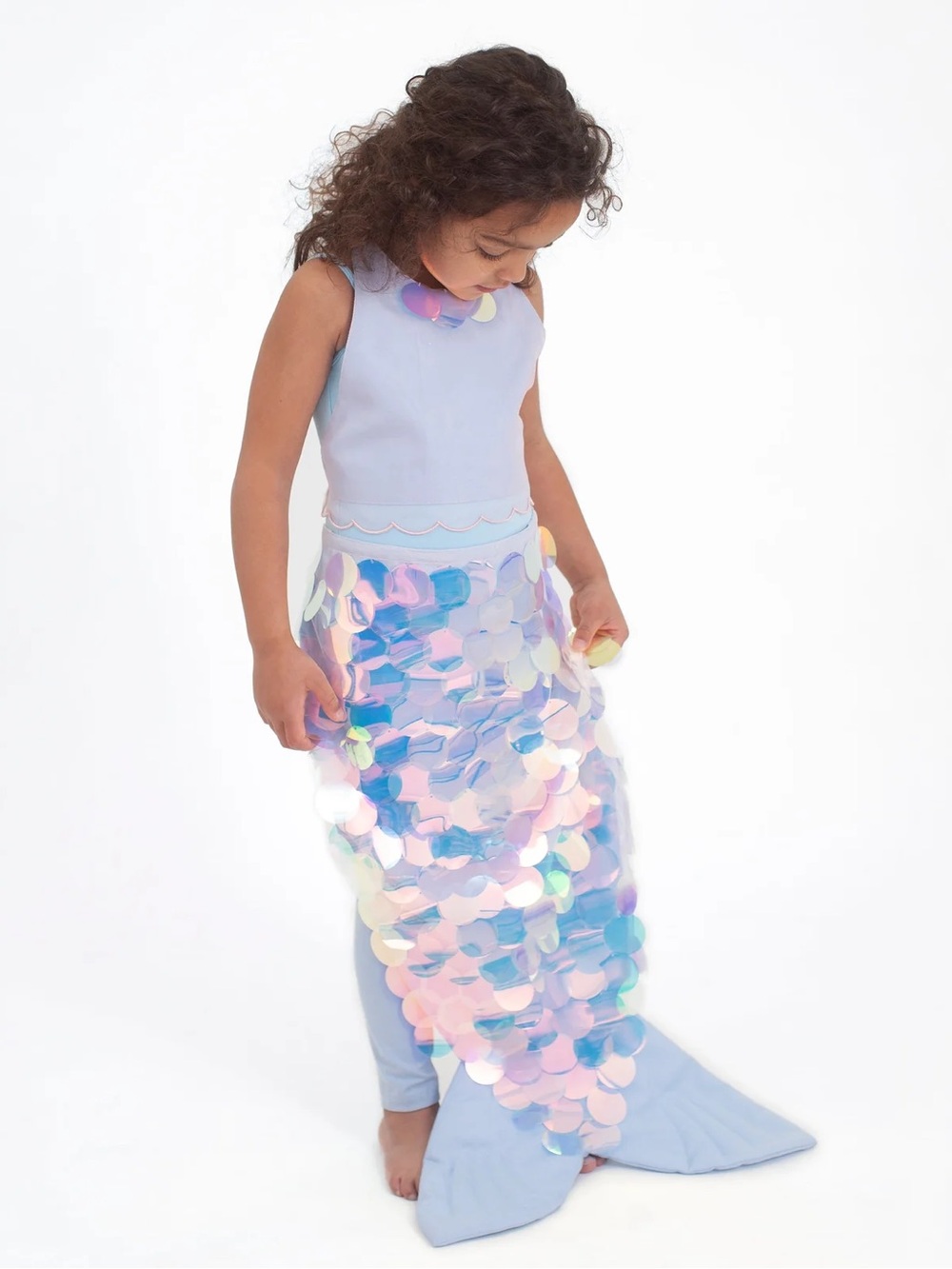 Meri Meri Lilac Mermaid Dress-Up Top with sequins tail wrap